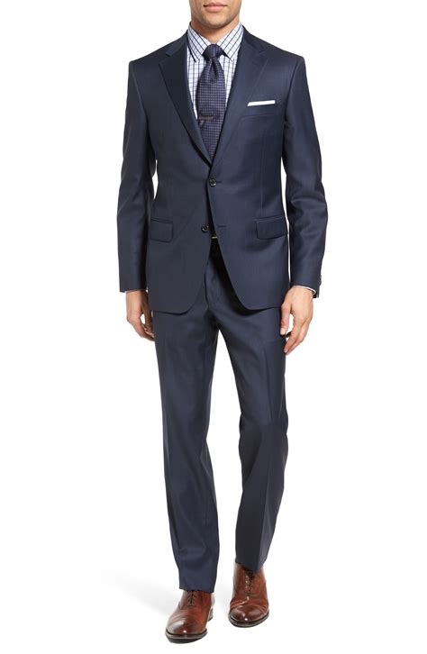 The jackets are slightly longer to create an elegant silhouette, while classic fit pants have a little extra room in the legs. New Samuelsohn Classic Fit Sharkskin Wool Suit ,WHITE ...