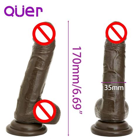 Inch Mm Width Coffee Color Realistic Dildo Real Dildos Fake