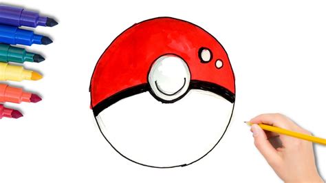How To Draw A Pokeball Easy Step By Step Youtube