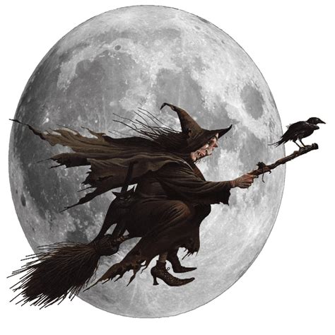 Scary Witch On Broomstick Transparent