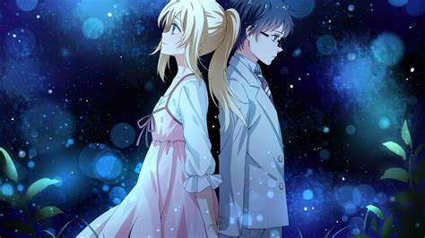 Download 1920x1080 Wallpaper Anime Couple Kaori Miyazono Kousei Arima Your Lie In April Full