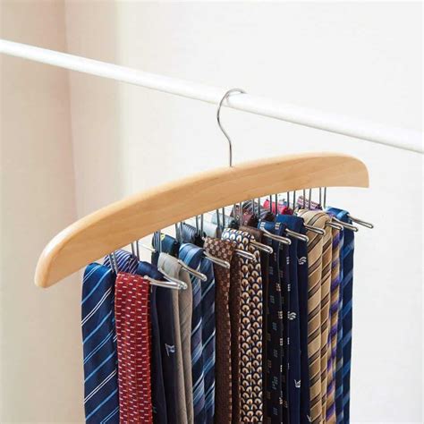Closet Hanger Tie Rack Wood With Hooks Learn Along With Me
