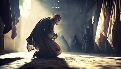 Premium Photo Silhouette Of Muslim Man Having Worship And Praying For