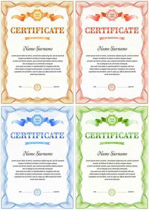 Premium Vector Vintage Certificate Blank Template Collection