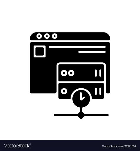Caching Black Glyph Icon Royalty Free Vector Image