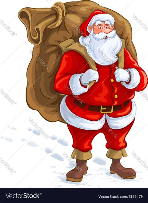 Santa Claus With Big Sack Royalty Free Vector Image