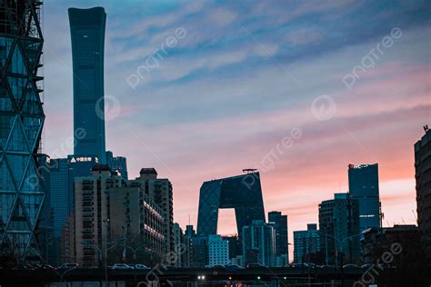 Beijing Sunset International Trade Cbd Building Complex Outdoor