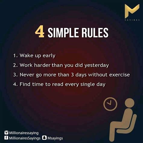 4 Simple Rules Simple Rules How To Wake Up Early Sayings