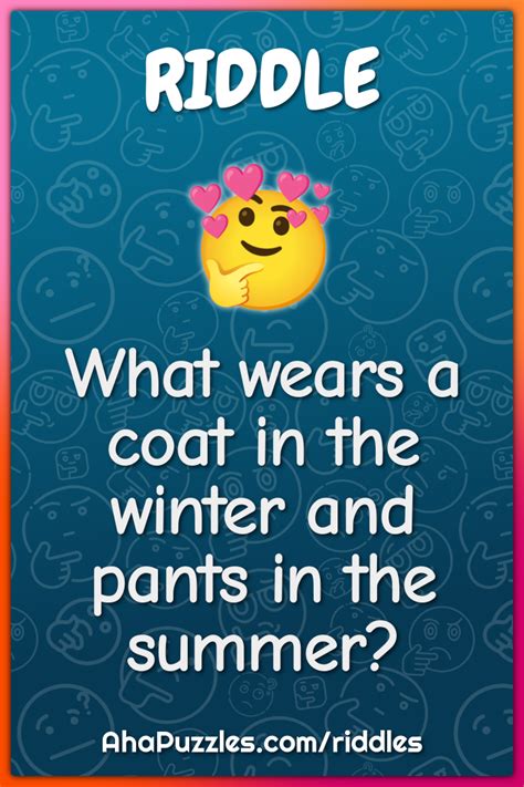 What Wears A Coat In The Winter And Pants In The Summer Riddle