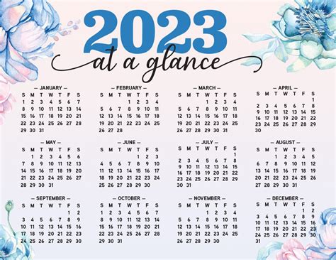 2023 yearly calendar 12 month printable calendar pretty etsy finland 1419 hot sexy girl
