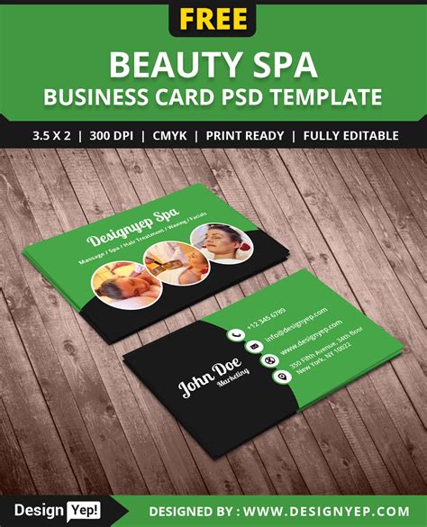 Free Beauty Spa Business Card Psd Template Behance