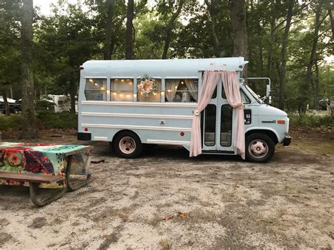 1989 Vintage Skoolie Conversion Blue Bus School Bus Camper Van Life