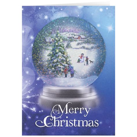 Personalized Snow Globe Christmas Cards Set Of 20