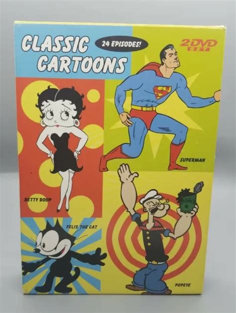 Classic Cartoons 2 Dvd Set Superman Popeye Felix The Cat Betty Boop