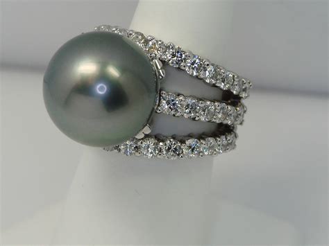 1585mm Tahitian Pearl And Diamond Ring From Joycegroussman On Rubylux