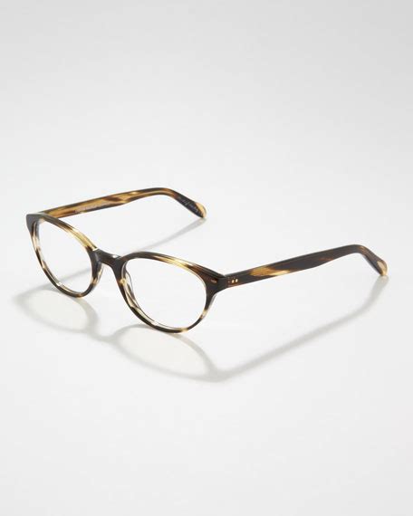 Oliver Peoples Lilla Thin Cat Eye Fashion Glasses Cocobolo