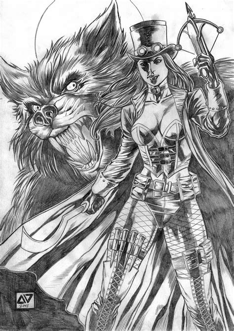 Van Helsing And Werewolf By Alessandro Ventura Graphic Novel Art