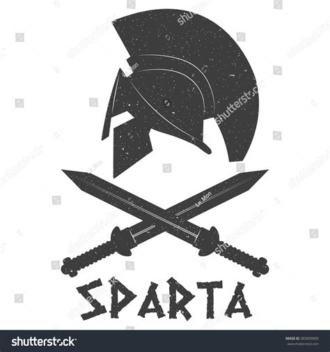 Silhouette Spartan Helmet Swords 스톡 벡터로열티 프리 283059905 Shutterstock