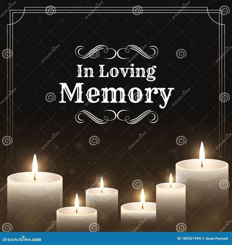 Funeral Banner - in Loving Memory Text on Candles Light and Black