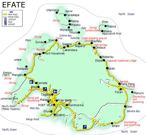 Efate Island Map • Mappery
