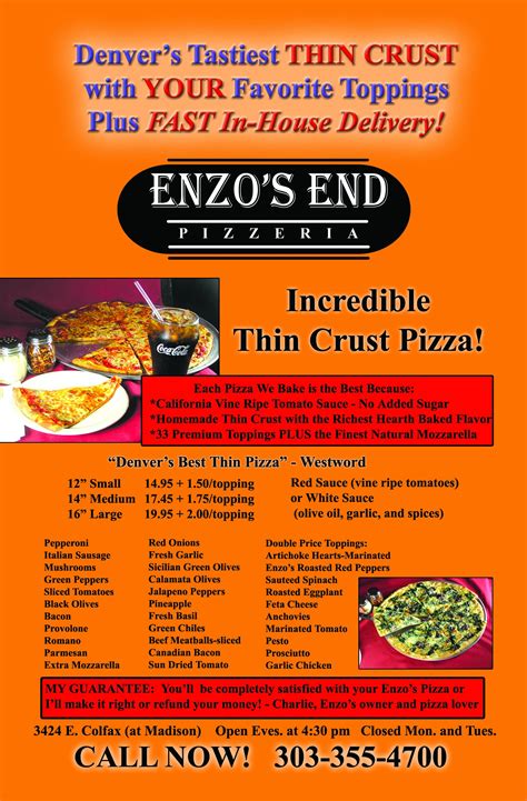 Enzos End Pizzeria 303 355 4700