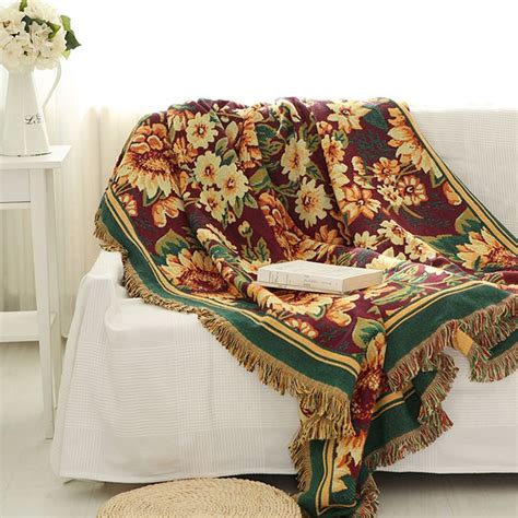These cozy throws will look perfect in your home and keep you warm all year round. MDCT Retro Gerbera Sofa Cover Blanket Double Side Thick ...