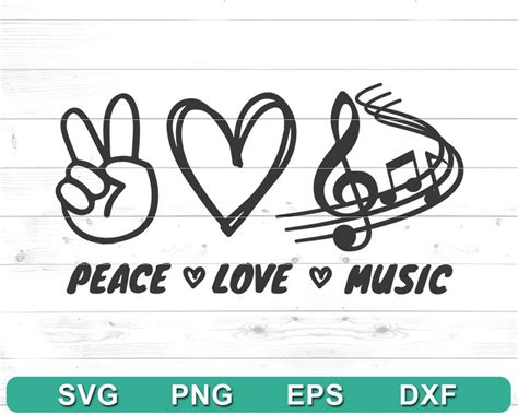 Peace Love Music Svg Music Svg Music Note Svg Design For Hoodie