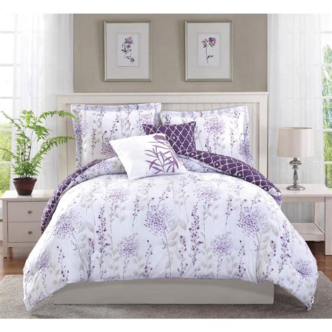 Studio 17 Fresh Meadow Purple 5 Piece Fullqueen Comforter