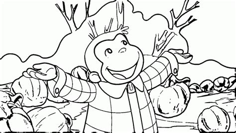 Curious George Pumpkin Coloring Pages