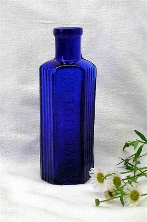 Antique Cobalt Blue Glass Poison Bottle Hexagonal Ribbed Not To Be