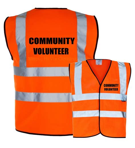 Community Volunteer Pre Printed Hi Vis Safety Vest Waistcoat En Iso