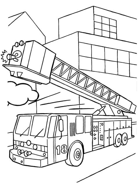 Coli De Colorat Mașină De Pompieri Cu Scară Plansededesenatro