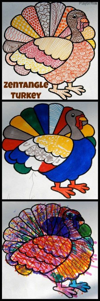 Zentangle Turkeys Art Therapy Activities Thanksgiving