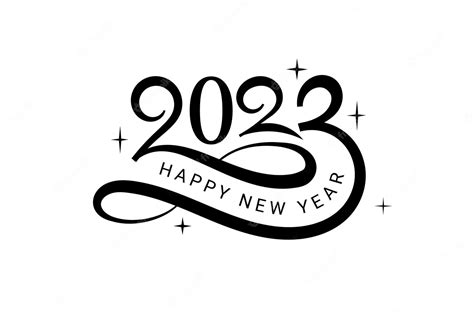 Premium Vector 2023 Calligraphy Logo Vintage Style Black Color