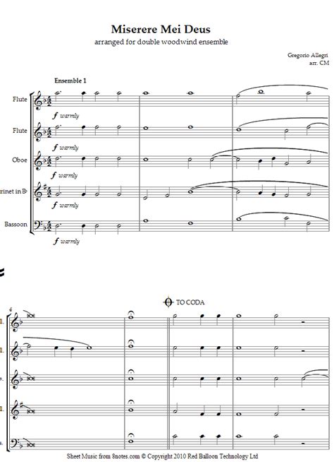 Miserere mei, deus, latin for have mercy on me, o god) is a setting of psalm 51 by italian composer gregorio allegri. Allegri - Miserere Mei Deus sheet music for Wind Ensemble ...
