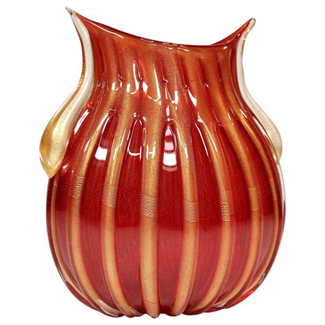 Unique Modern Italian Murano Glass Vase Deep Red Colored Sign By P Signoretto For Sale At 1stdibs