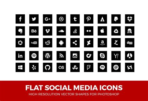 Simple Social Media Icons Square Creative Daddy