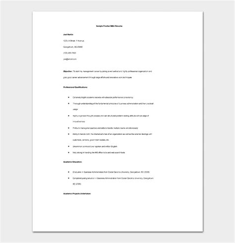 Fresher resumes format under fontanacountryinn com. Resume Template for Freshers - 18+ Samples in (Word, PDF ...