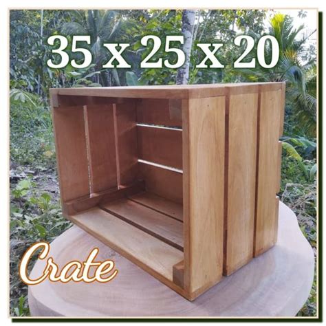 Jual Wooden Crate 35x25x20 Wood Box Peti Kayu Kotak Kayu Dekorasi