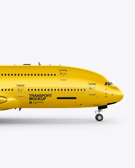 Download Aircraft Mockup - Side view in Vehicle Mockups on Yellow Images Object Mockups