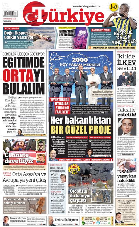 08 Kasım 2022 Tarihli Türkiye Gazete Manşetleri