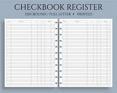 Checkbook Register Pt Paper