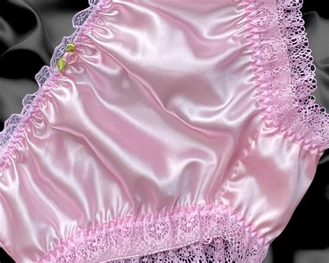 Baby Pink Satin Frilly Lace Trim Sissy Panties Knicker Briefs Size EBay