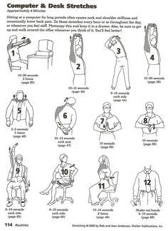 If you have to stretch your arms to reach you keyboard and/or mouse, your shoulders will start to rotate forward which can lead to rounded shoulders posture as well as. 1000+ images about Exercise at your Desk on Pinterest ...