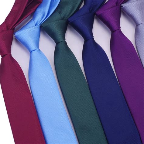 jemegins skinny necktie polyester plain ties for men wedding suit slim classic solid color neck