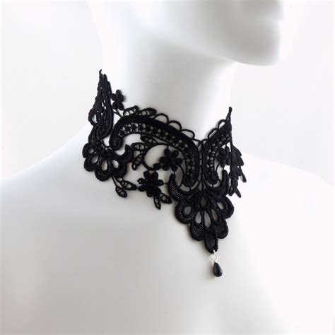 Black Lace Choker Necklace Victorian Gothic Collar