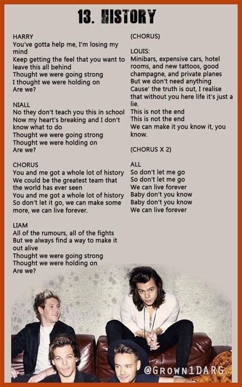 History One Direction Lyrics