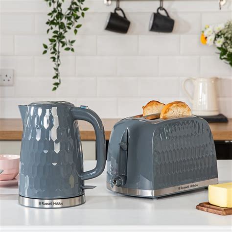 Russell Hobbs Grey Honeycomb Kettle And Toaster Set Dunelm