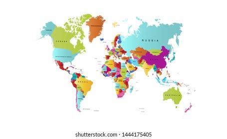Color World Map Vector Modern Stock Vector Royalty Free 1444175405