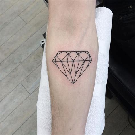 Geometric Black Diamond Tattoo On The Right Inner Forearm Geometric